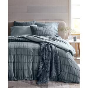 Oake Indigo Blurred Stripes 3 Pc. Comforter Cover eSet Full/Queen